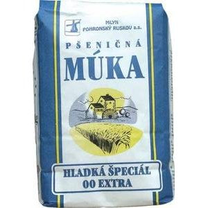Pšeničná múka hladká špeciál 00 Extra 1 kg, Mlyn Pohronský Ruskov. 0,89 € s DPH